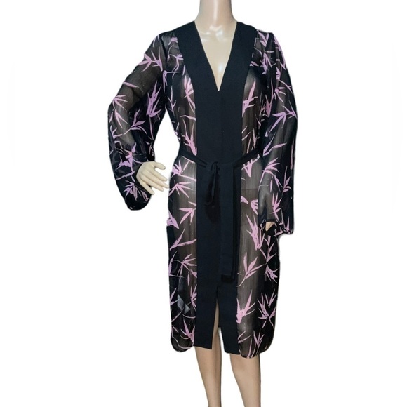 BCBG Max Azria Womens Robe/Kimono Metallic Printed Casual Dress Sz XXS - Picture 1 of 12